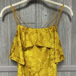 Gold Chenille Anthropologie Endless Rose Mini Dress NWOT Size Small